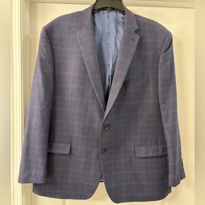 Ralph Lauren Classic Navy Silk/ Wool Plaid‎ Sports Coat 52R Men's